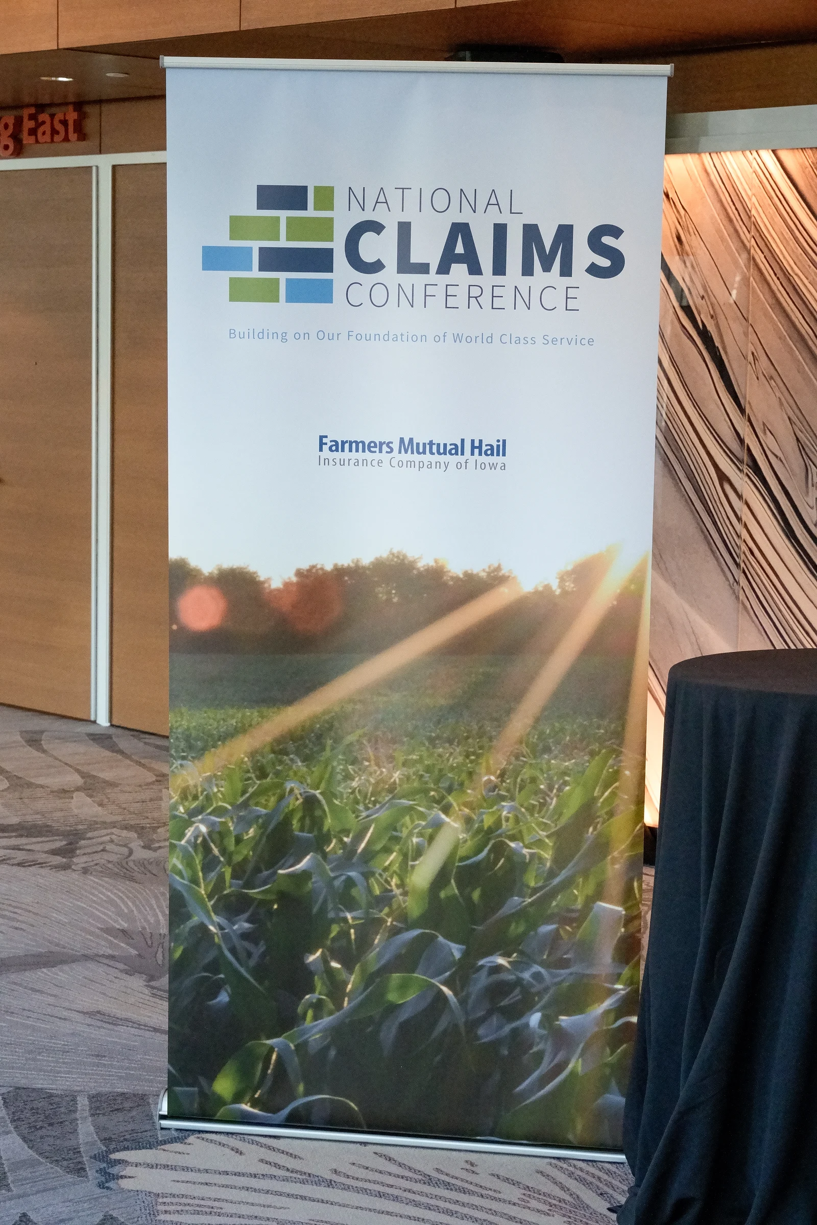 The conference banner in the lobby