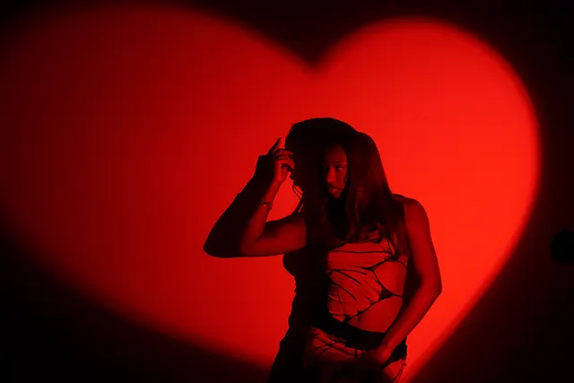 A heart of light on the wall