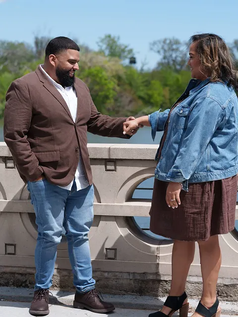 Hand in hand along the rail