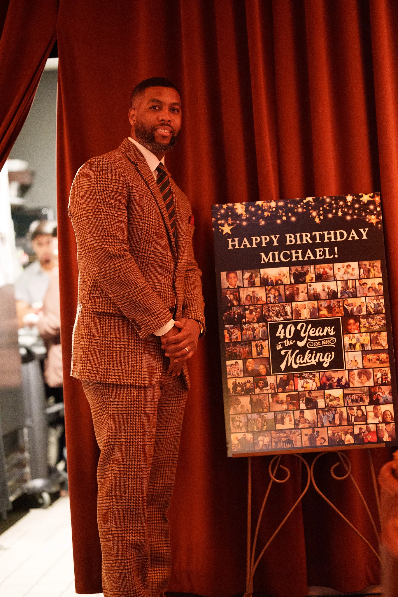The birthday board and the man of the hour