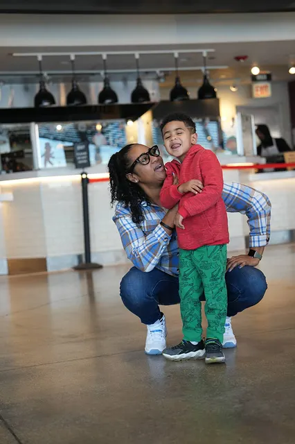 Mother and son at the rink