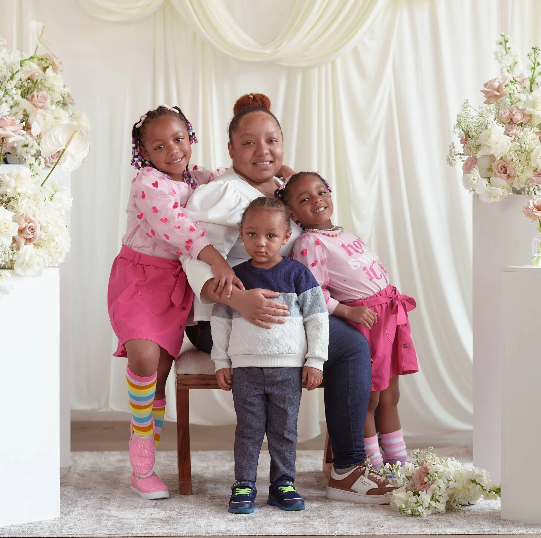 A mother and three children