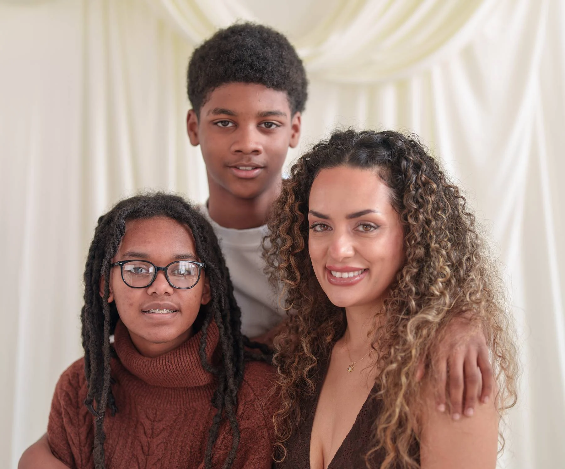 A mother and her two